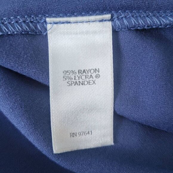 J Jill Wearever Womens Long Sleeve Dress XL Blue Belted Knee Length Career Work - Picture 6 of 8